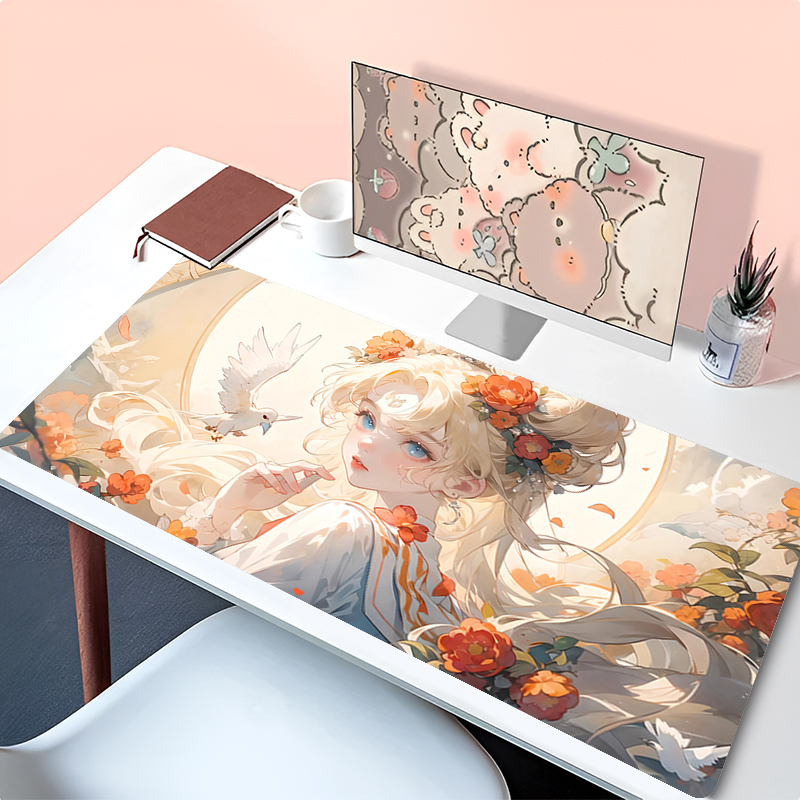 Esports Gaming Pcs - Extended Keyboard Desk Mat kawaii Mouse